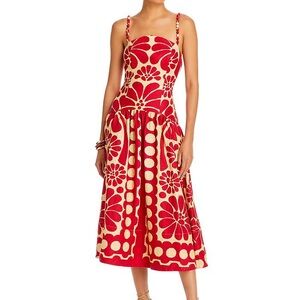 Farm Rio Palermo Drop Waist Midi Dress Size S